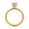 14K White-Yellow Gold Hidden Halo Emerald Cut Diamond Engagement Ring