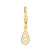 Two-Tone Filigree Teardrop Dangle Earrings
