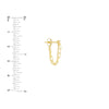 Paper Clip/Bead Chain Bar Front To Back Earrings