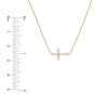 Sideways Mini CZ Cross Adjustable Necklace