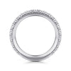 14K White Gold French Pavé Diamond Wedding Band