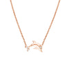 Plated Sterling Silver Mini CZ Dolphin Necklace