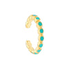Full Turquoise Enamel Bezel Earring Cuffs