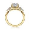 14K Yellow Gold Round Diamond Cluster Engagement Ring