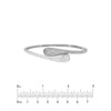 Diamond Pave Teardrop Bypass Bangle in White Gold