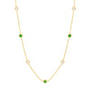 3/8tcw Diamond &amp; Tsavorite Bezel Station Necklace