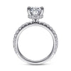 14K White Gold Hidden Halo Oval Diamond Engagement Ring