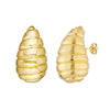 Extra Large Ribbed Teardrop Dome Earrings