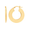 Wide Triangular Tube Round Hoop Earrings