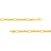 Hollow Alternating Twisted Oval Link 5+1 Chain Necklace