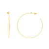 50mm Open End Hoop Earrings with 3pt Diamond Bezel