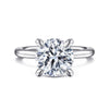 14K White Gold Hidden Halo Round Diamond Engagement Ring