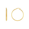 3mm x 40mm Diamond-Cut Hoop Earrings