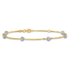 14K Two-tone Polished and Diamond-cut  Anklet