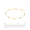Tri-Color Puffy Bean Station Bracelet