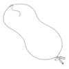 Sterling Silver Love Bar with CZ Mixed Charm Necklace