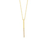 Sterling Silver Half-CZ Vertical Bar Adjustable Necklace