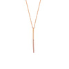 Sterling Silver Half-CZ Vertical Bar Adjustable Necklace
