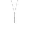 Sterling Silver Half-CZ Vertical Bar Adjustable Necklace