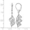 14K White Gold Textured Leverback Earrings