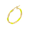 Large Neon Yellow Enamel Round Twist Hoops