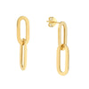 Double Flat Oval Link Dangle Earrings
