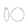 Sterling Silver 2mm x 25mm Polished Hoop Earrings