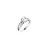 14K White 8x6 mm Oval Engagement Ring Mounting