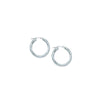 3x35mm Full Diamond-Cut Hoop Earrings