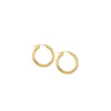 3x35mm Full Diamond-Cut Hoop Earrings