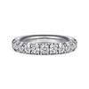 14K White Gold 11 Stone French Pavé Diamond Wedding Band