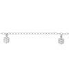 Sterling Silver Flower Dangle Trio Adjustable Anklet
