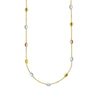 Tri-Color Satin and Polished Bead Adjustable Anklet