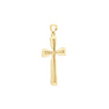 Textured Groved and Polished Cross Pendant
