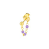 3 Beads Lilac Enamel Front to Back Earrings
