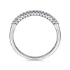 14K White Gold Shared Prong Set Diamond Wedding Band