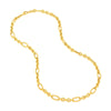 Hollow Alternating Twisted Oval Link 5+1 Chain Necklace