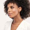 Alternating Bezel Diamond &amp; Bead Front &amp; Back Earrings