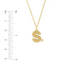 Block Lined Initial 'S' with Diamond Necklace