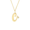 Script “C” Initial with Diamond Bezel Necklace