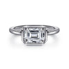 14K White Gold Emerald Cut Diamond Engagement Ring