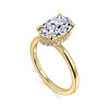 14K Yellow Gold Hidden Halo Oval Diamond Engagement Ring