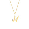 Script 'M' with Diamond Bezel Necklace
