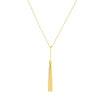 Movable Bead and Tassel Lariat Necklace