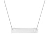 Plated Sterling Silver Bar Necklace with Cross