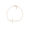 Plated Sterling Silver Long CZ Cross Bracelet