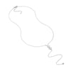 Sterling Silver Chevron with CZ Drop Lariat Necklace