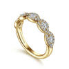 14K Yellow Gold Round and Marquise Halo Station Diamond Anniversary Band