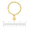 Heart Charm on Oval Rolo Chain Bracelet