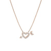 Mini CZ Heart and Arrow Adjustable Necklace